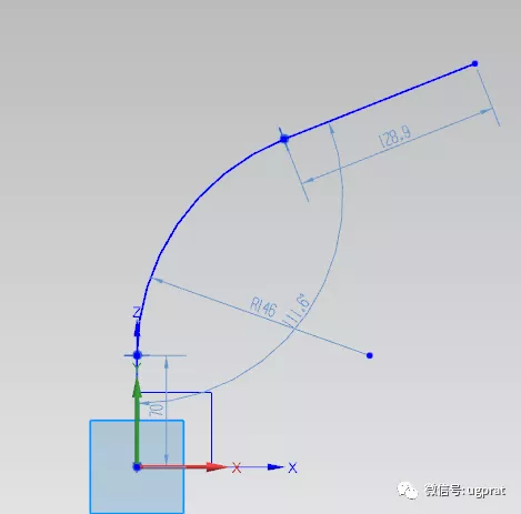 NX10实例教程——弯管底座（草图绘制平面为异向面时，方向处理）的图3